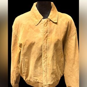 Preston & York size L tan suede front zip jacket.